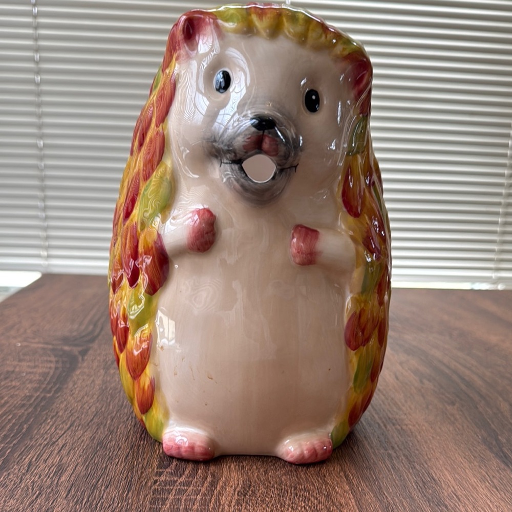 Colorful Hedgehog Ceramic Vase